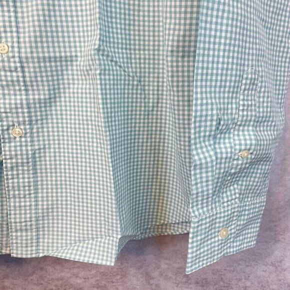 J.Crew Mens Button Up Shirt Size 2XL Green Check Long Sleeve Slim Fit Organic - Picture 5 of 14